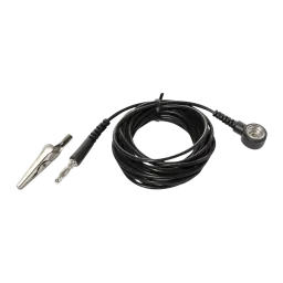 ESD earthing cable, push-button/banana plug/crocodile clip 1.5m or 3m