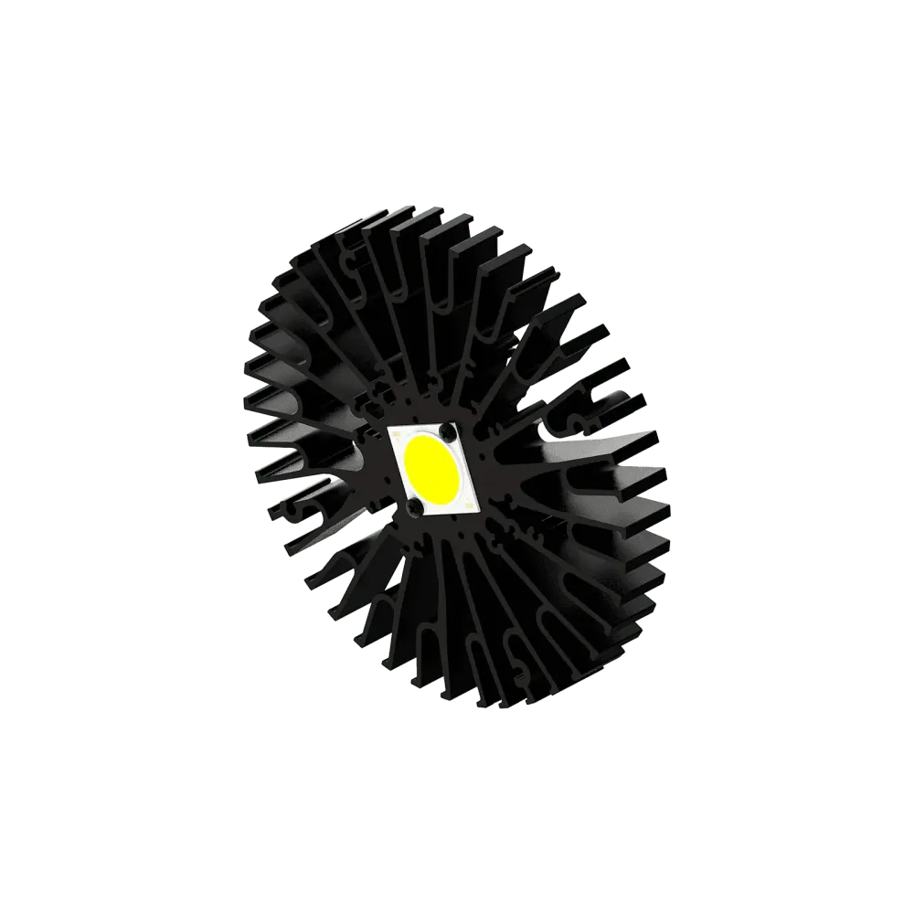 Modular LED star heat sink, ø152mm, H 20mm, Black anodized