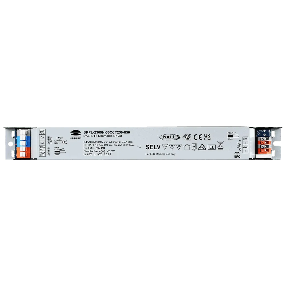30W DALI2 DT6, AC-PUSH, linear constant current LED driver, NFC