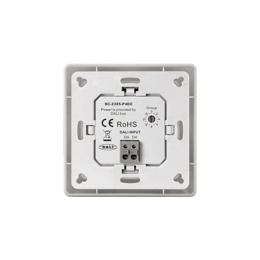 DALI DT6 push-button switch, single color, wall mounting, white