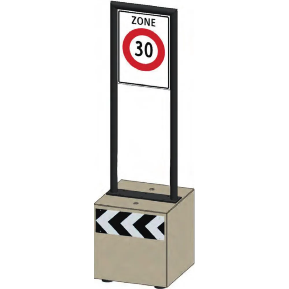 Zone signage stele type 