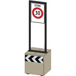 Zone signage stele type 