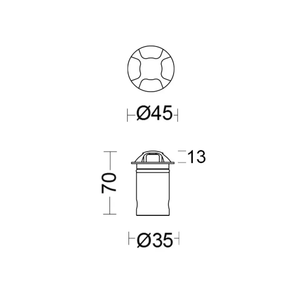 Cut 45 Wall Recessed 4045R/HRRC4L-Wall Recessed - Recessed 4 windows Ø45 - Remote driver 24Vdc