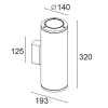 Up&Down Wall 7501W/WC3.WB-Wall - Wall luminaire Single Emission - Built-in driver