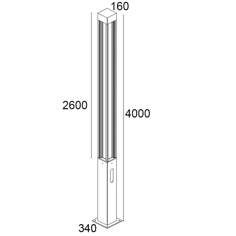 Orion D 570F4/NC50EW-Urban Lighting - Pole 4 Ways H. 4000