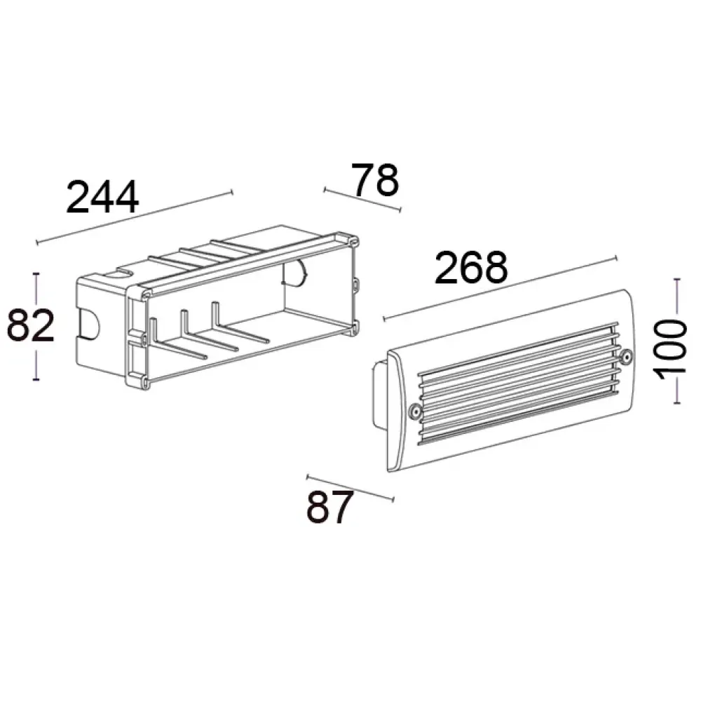 Recta 9450R/NC3.VS-Wall Recessed - Recessed with linear grid - Built-in driver