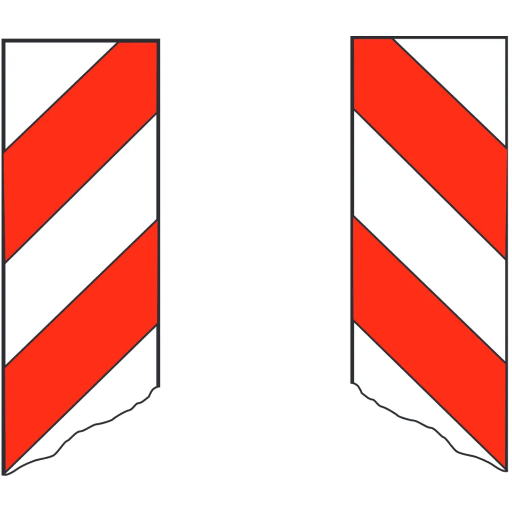 Reflective warning markings (red-white)
