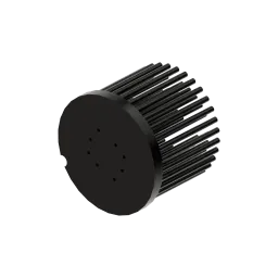 Zhaga LED pin fin heat sink, ø86mm, H 68mm, Base 8mm, Black anodized