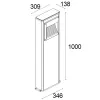 Square Small Pole 290F1/WD3.PR-Small Poles - Bollard DALI H. 1000 square window