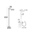 Bloom Mini Bollard 5000F2/WRCCWB-Small Poles - Adjustable Small Pole H. 650 - Remote driver max 700mA