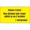 Construction site warning sign (French)