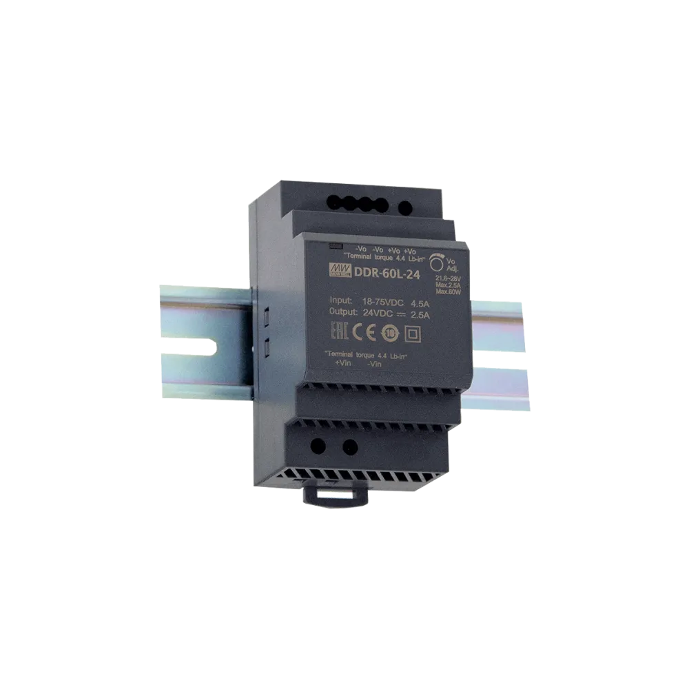 60W DC/DC-Converter, Input 18…75V, Output 15V/4A