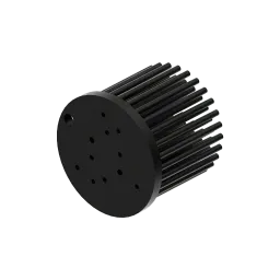 Zhaga LED pin fin heat sink, ø60, H 50, Base 5mm, Black anodized