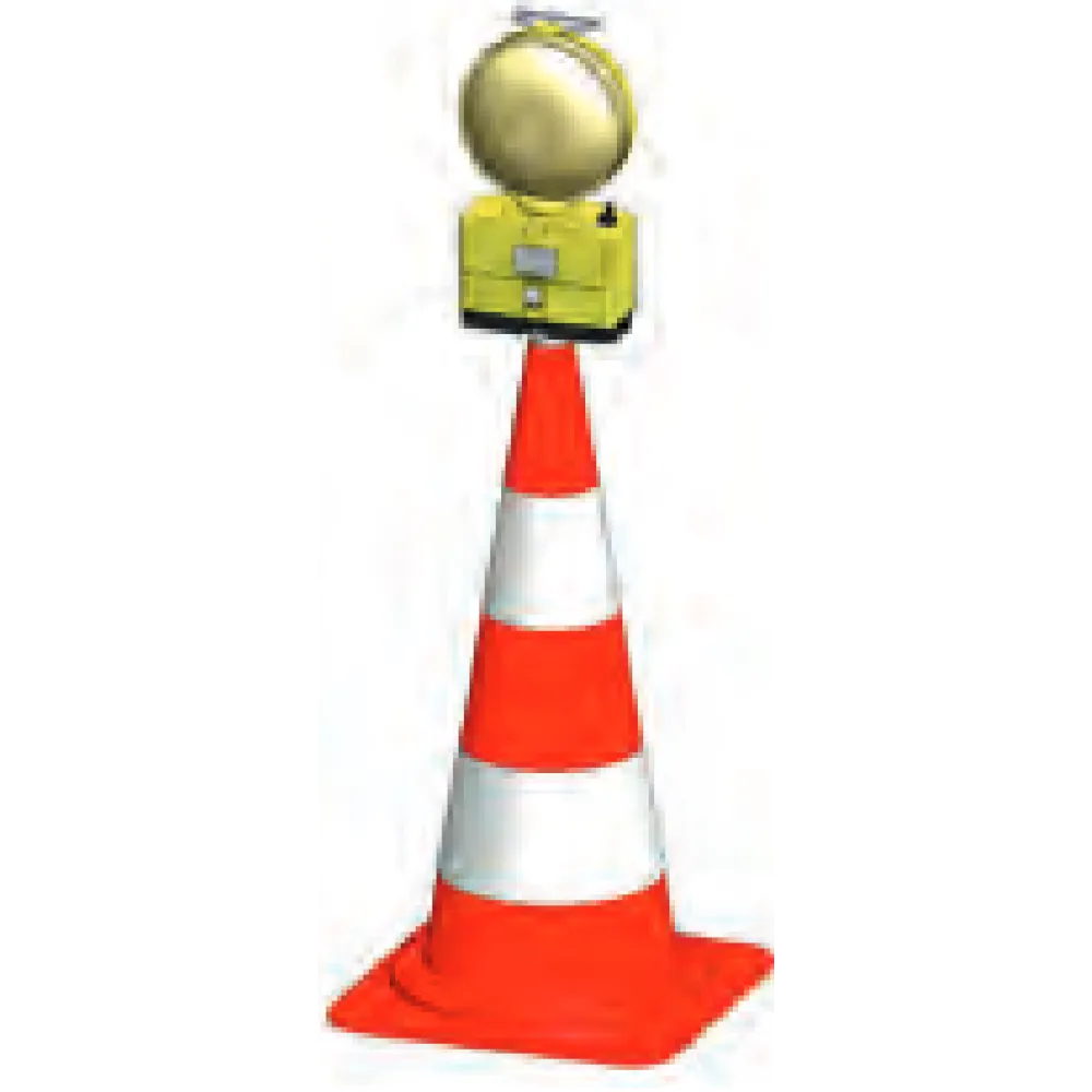 Plastic attachment for traffic cones to secure lamps