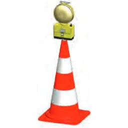 Plastic attachment for traffic cones to secure lamps