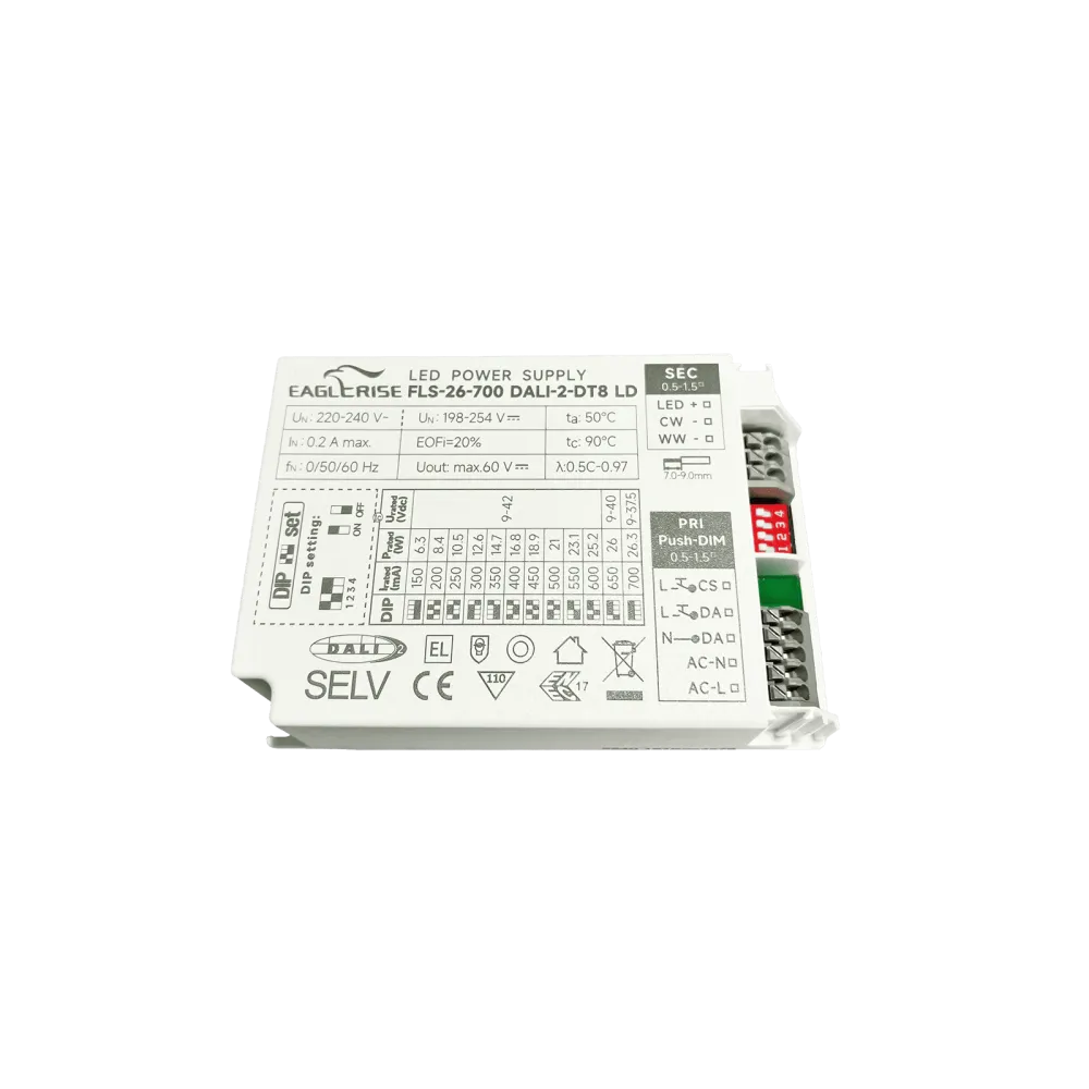 26W Tunable White LED Driver Constant Current 150-700mA, 9-42Vdc, DALI DT8