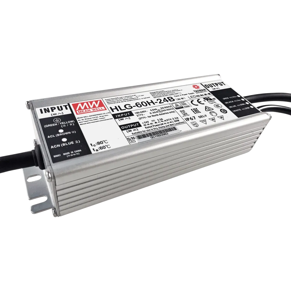 60W LED Driver CV+CC 24V/2.5A, 3in1 Dimming