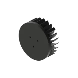 LED star heat sink, ø134mm, H 50mm, Base 10mm, Black anodized
