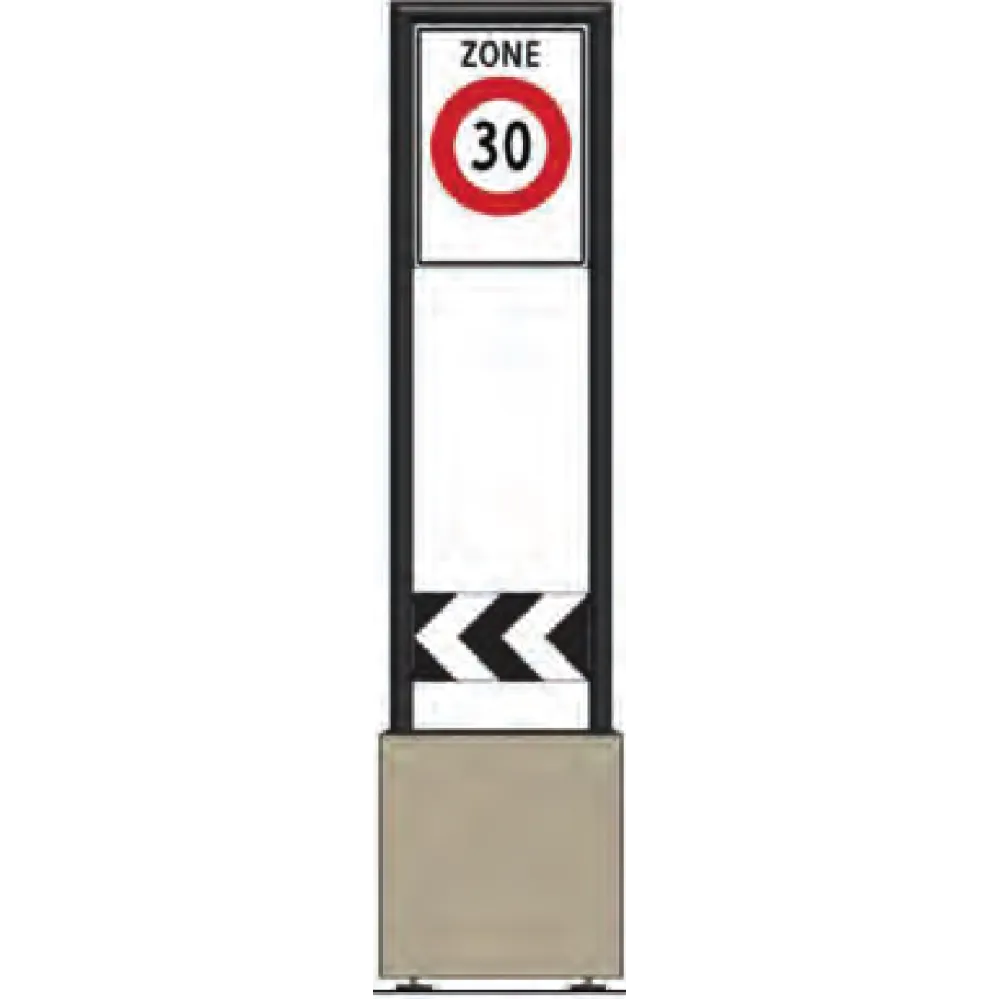Zone signage stele type 