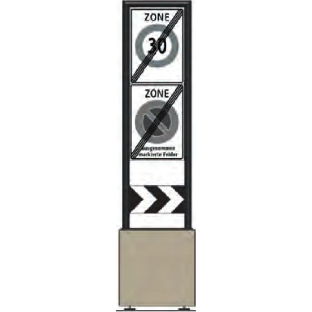 Zone signage stele type 