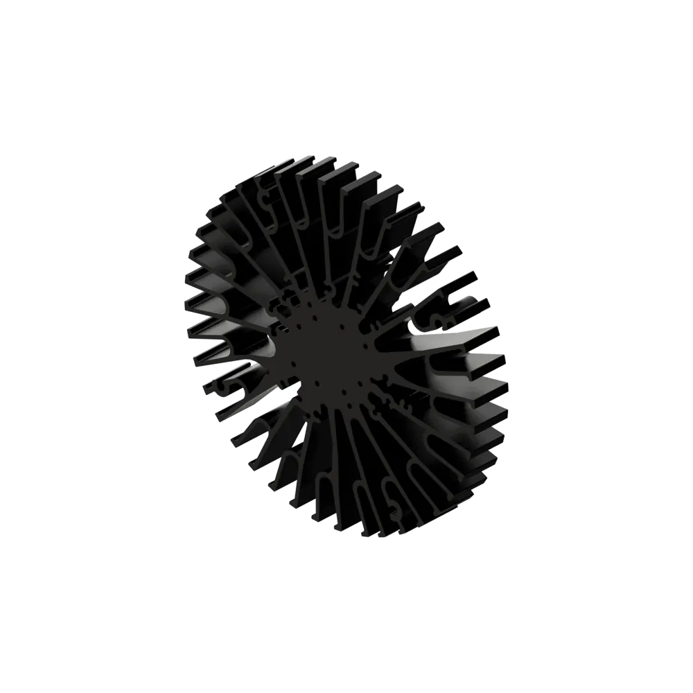 Modular LED star heat sink, ø152mm, H 20mm, Black anodized