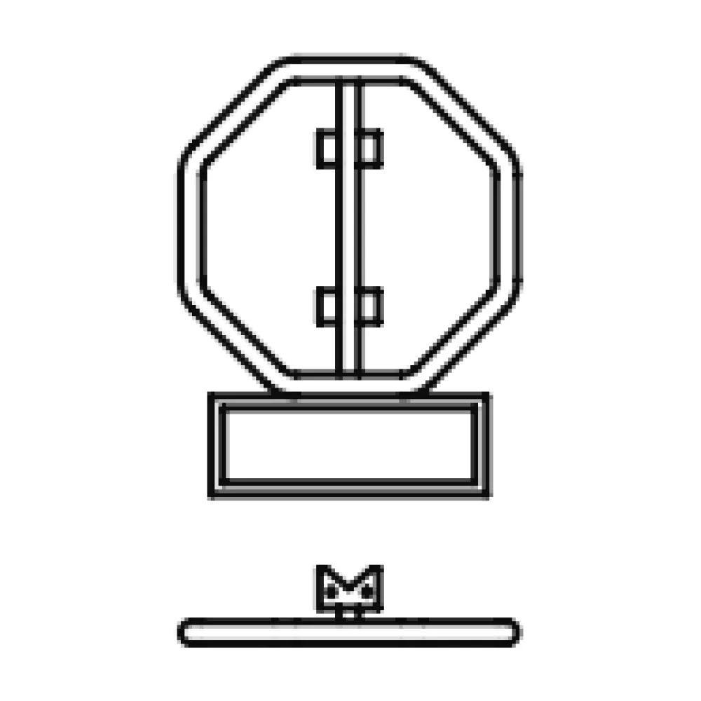 STOP and rectangular sign with steel band