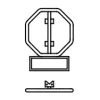 STOP and rectangular sign with steel band
