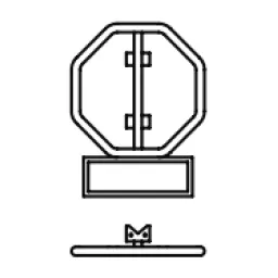 STOP and rectangular sign with steel band