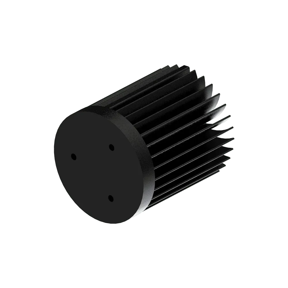 LED star heat sink, ø70mm, H 80mm, Base 10mm, Black anodized