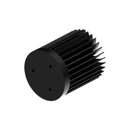 LED star heat sink, ø70mm, H 80mm, Base 10mm, Black anodized