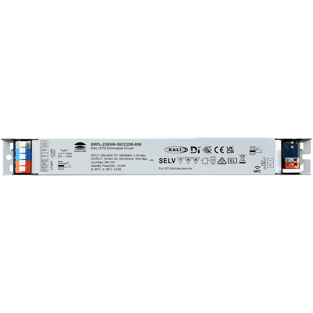 30W DALI2 DT6, D4i, linear constant current LED driver, NFC