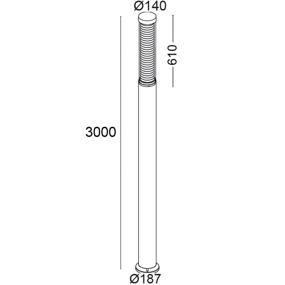 Maxima One 375F3/NR8.X3-Urban Lighting - Pole H. 3000 with anti-glare louvre