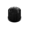 LED pin fin heat sink, ø40mm, H 30mm, Base 5mm, Black anodized