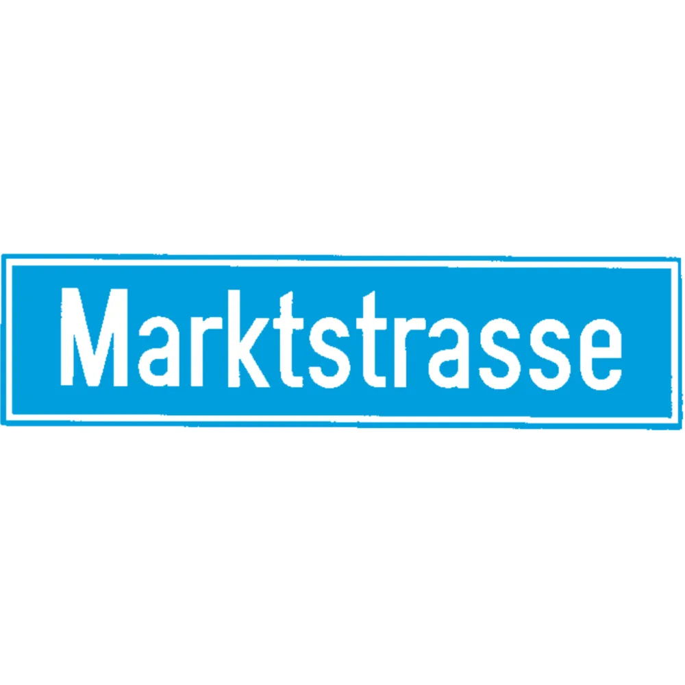 Street name signs made out of 2 mm aluminum sheet