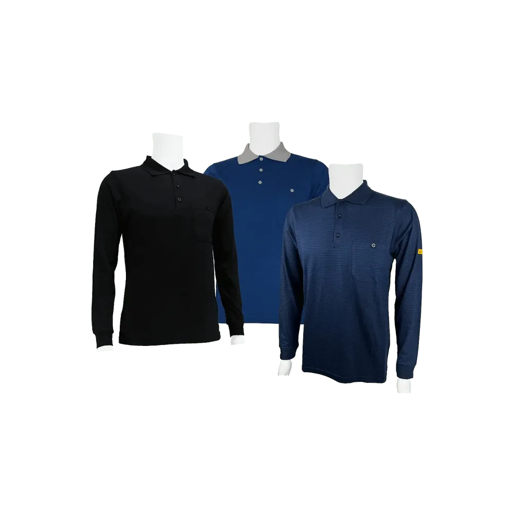 KETEX® GreenLine premium ESD ladies' and men's polo shirt, long-sleeved - Made in Europe