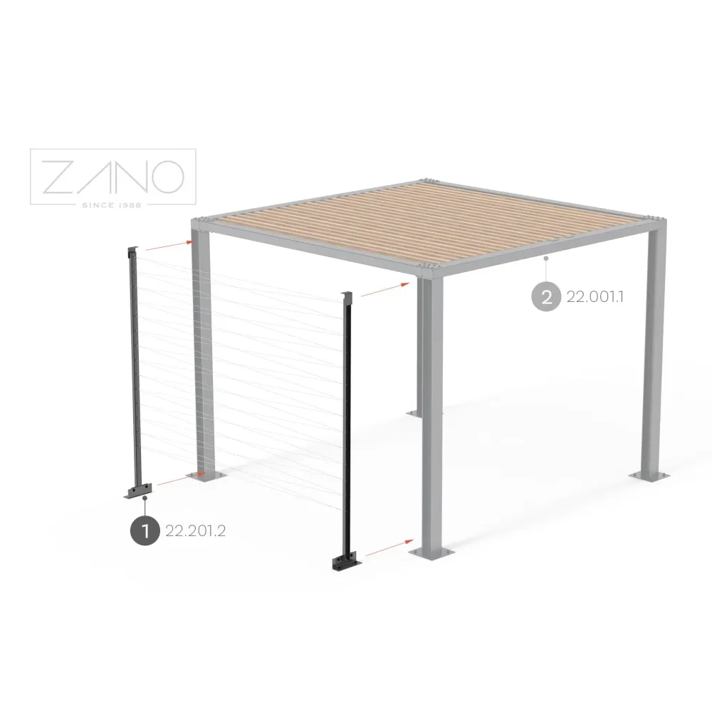 Pergola - wall with steel cables 3 m