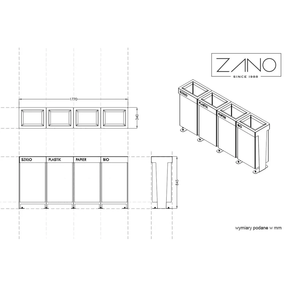 Recycling bin Reliq