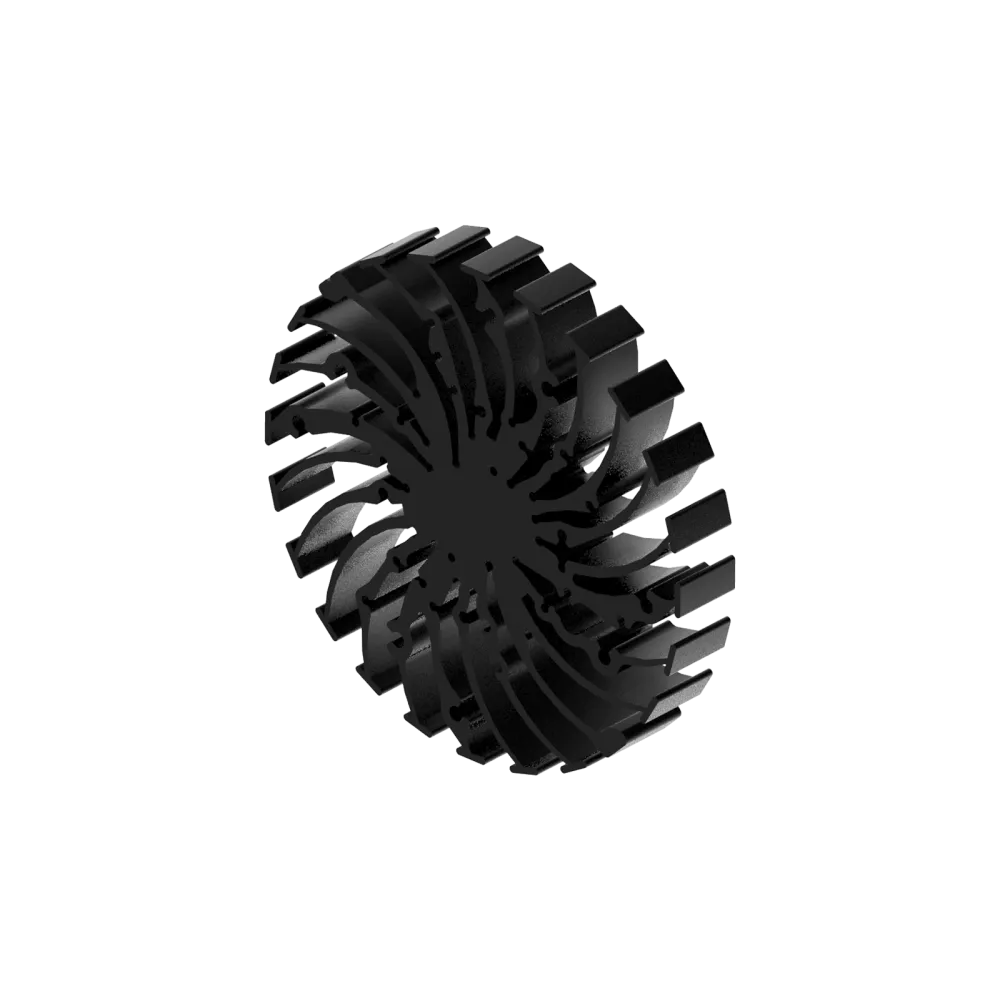 Modular LED star heat sink, ø134mm, H 20mm, Black anodized