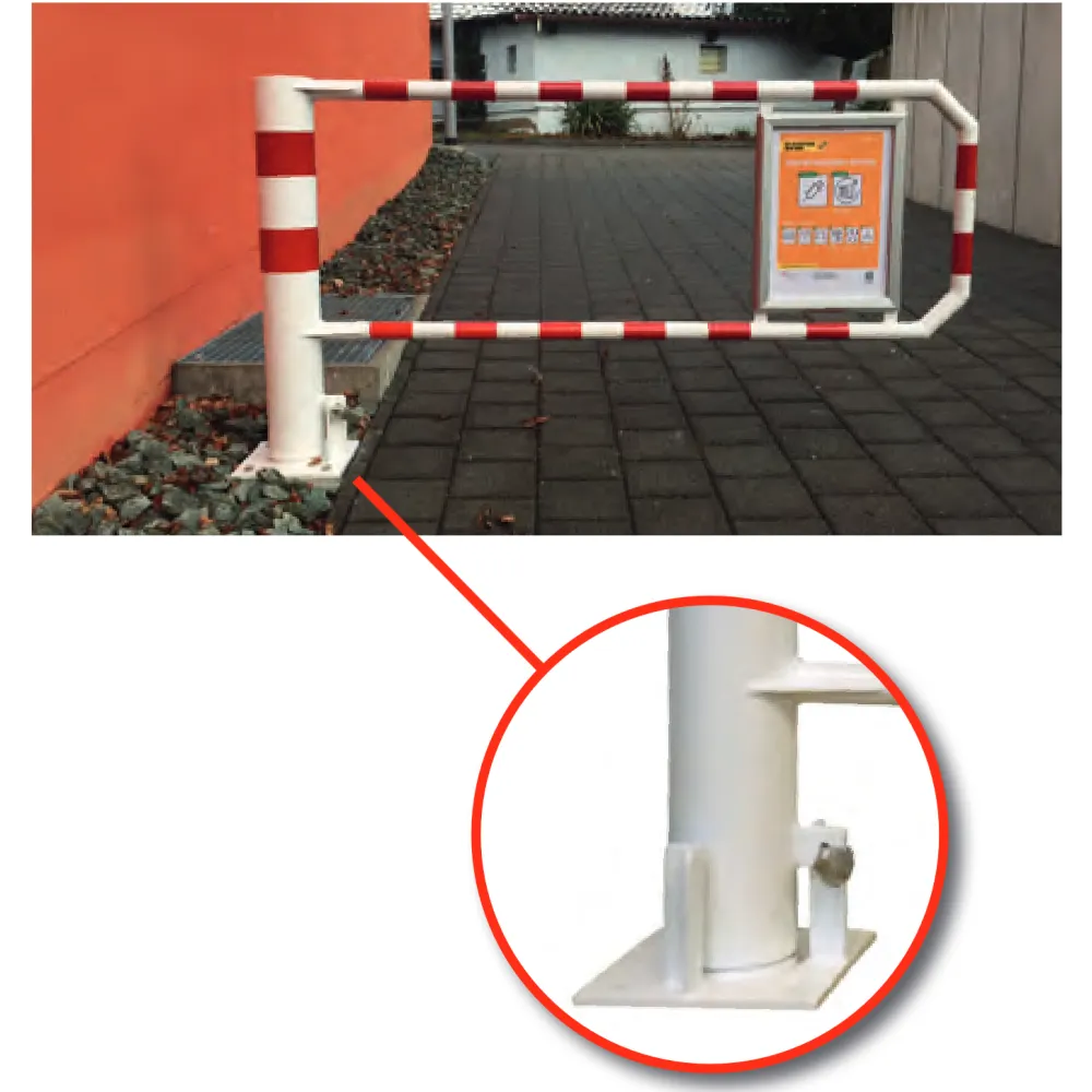 Base piece for rotating road barrier