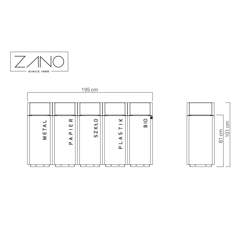 Recycling bin Stilo