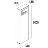 Square Small Pole 295F1/WR3.PR-Small Poles - Bollard H. 1000 rectangular window
