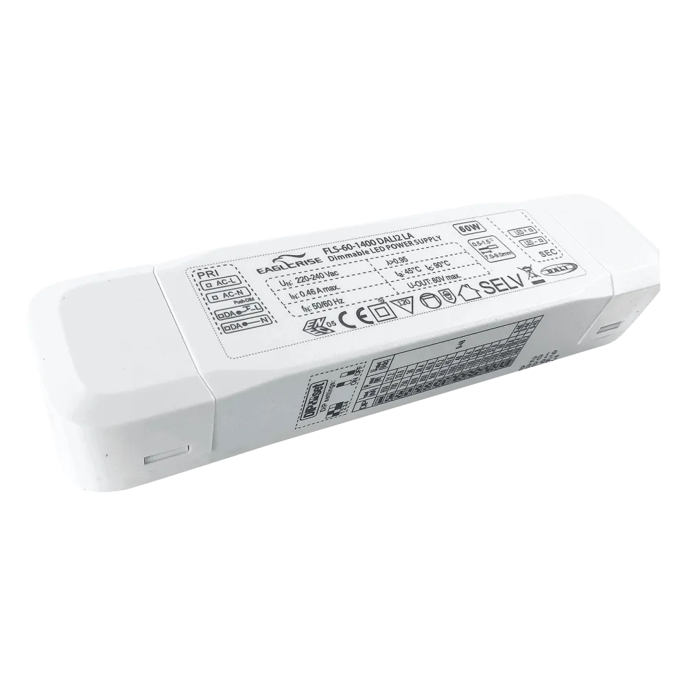 60W LED Driver CC 650-1400mA,9-48Vdc, DALI2