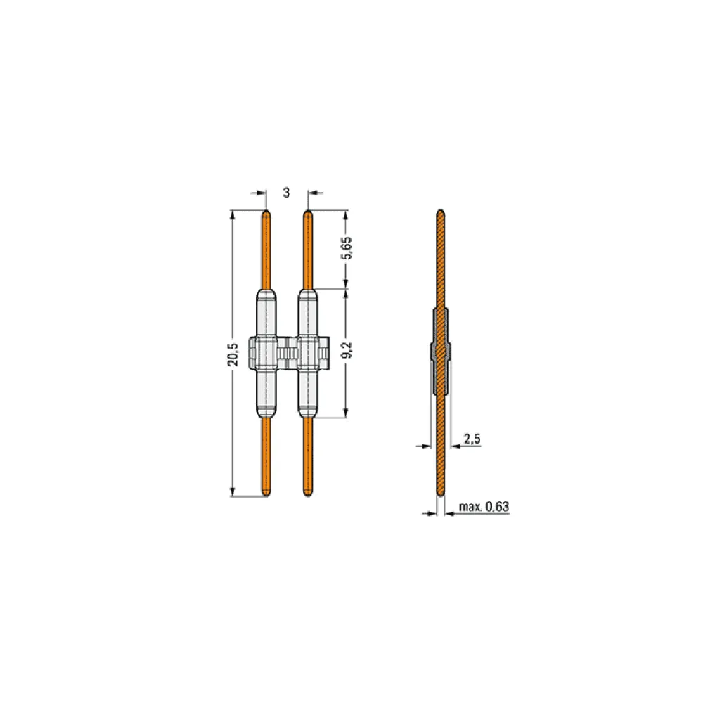 Wago connecting element (2-pole)