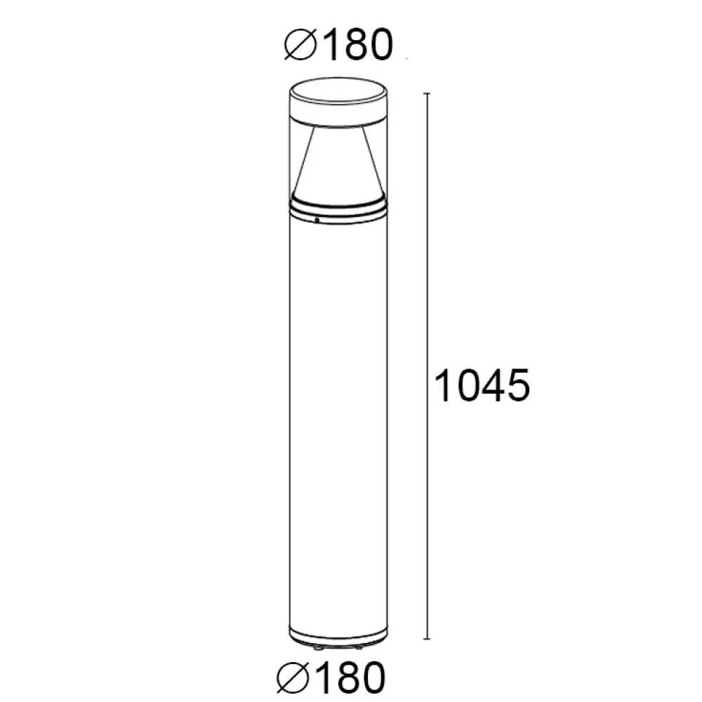 Siluretto 092-325-WR10-Small Poles - Bollard without base for underground installation