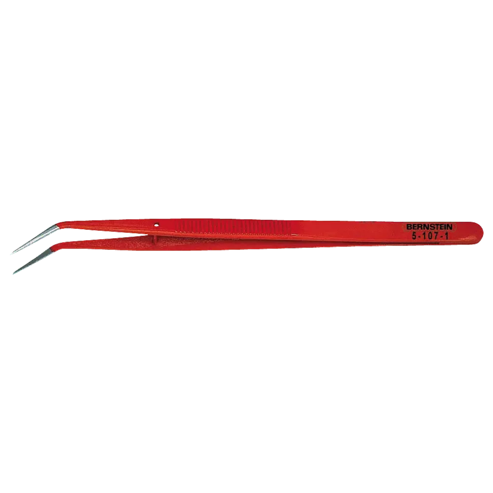 Anatomical forceps 150 mm shape 22b with guide pin serrated, lacquered