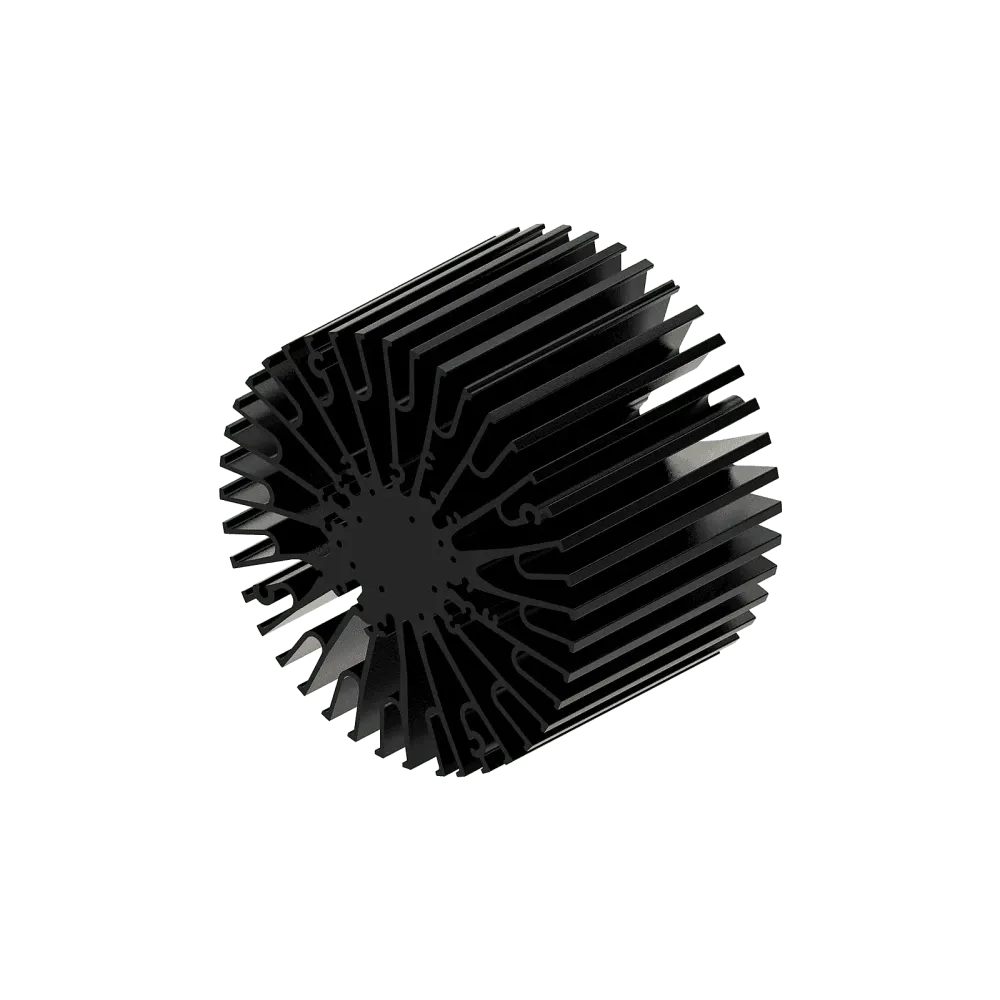 Modular LED star heat sink, ø152mm, H 100mm, Black anodized