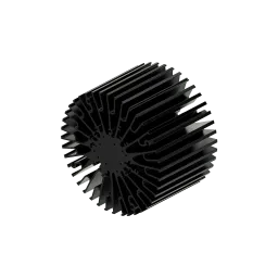 Modular LED star heat sink, ø152mm, H 100mm, Black anodized