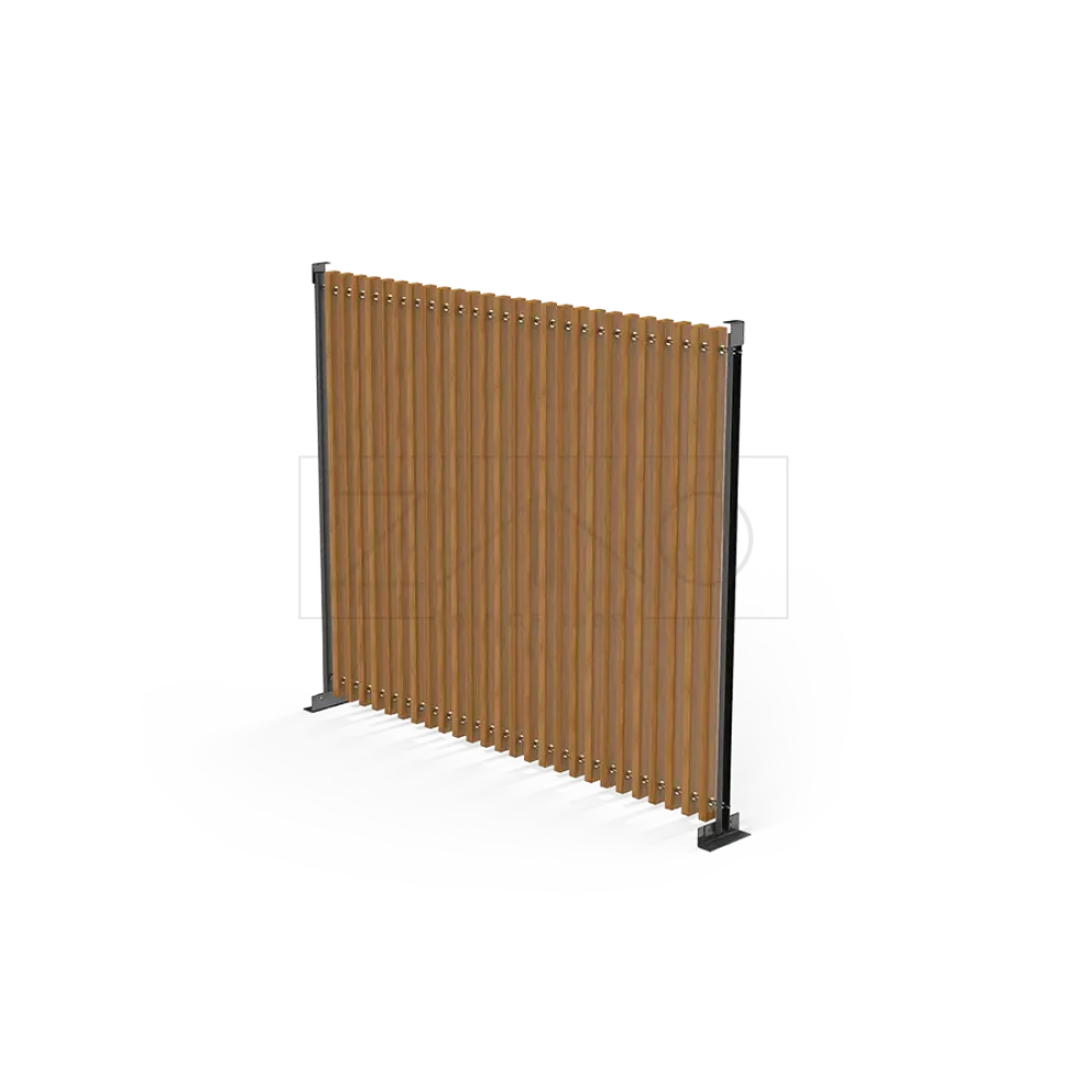 Pergola - wall with wooden planks 3 m