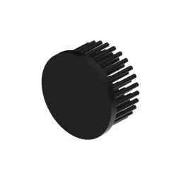 LED pin fin heat sink, ø60mm, H 30mm, Base 5mm, Black anodized