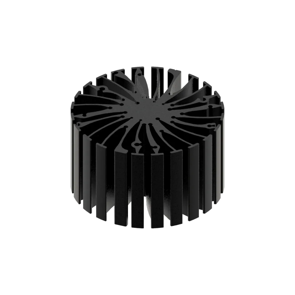 Modular LED star heat sink, ø86mm, H 50mm, Black anodized